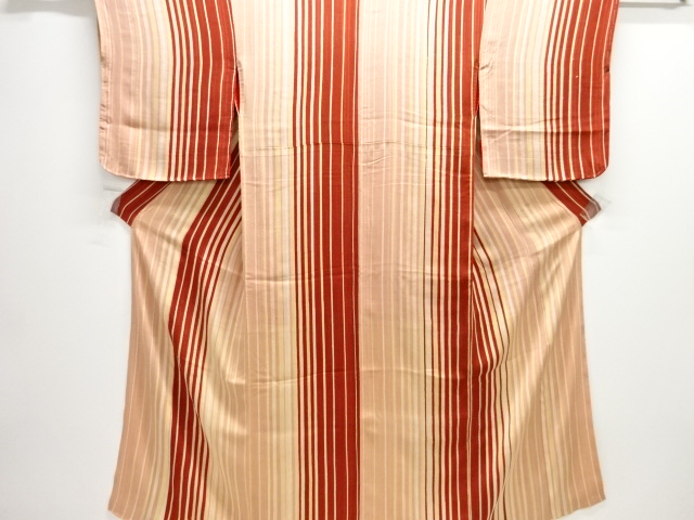 JAPANESE KIMONO / SILK / MON KINSHA / TAISHO ROMAN STYLE / STRIPE PATTERN